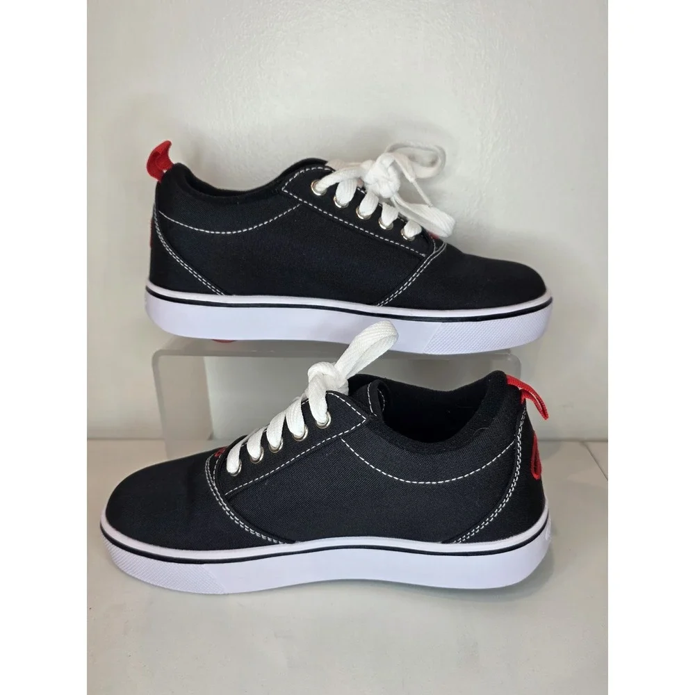 Heelys Pro 20 Roller Shoes Youth 4 Black Red White w/ Wheels EU 35